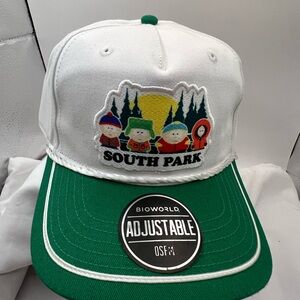 South Park Snapback Rope Hat Cap Adult Adjustable White Green NEW!